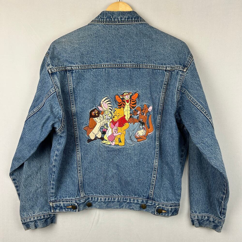The Disney Store Winnie the Pooh Bear Denim Jean Jacket Measures Women's Size L